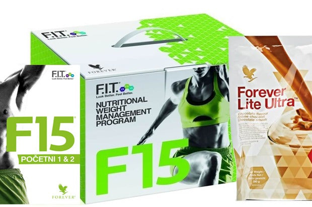 F15 Beginner 1&2 Chocolate – program za početnike uz aloe veru i čokoladni šejk. Kombinuje ishranu, fizičku aktivnost i podršku za trajne rezultate.