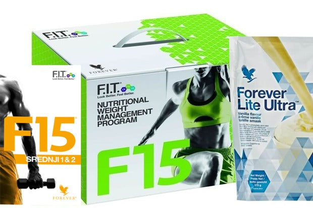 F15 Intermediate 1&2 Vanilla – program za napredne korisnike sa aloe verom, vanilinim šejkom i planom treninga za izgradnju kondicije i navika.