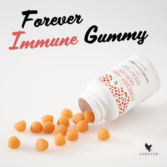 Forever Immune Gummy – gumene bombone sa vitaminima C, D3 i cinkom, prirodna aroma narandže, pakovanje od 60 komada