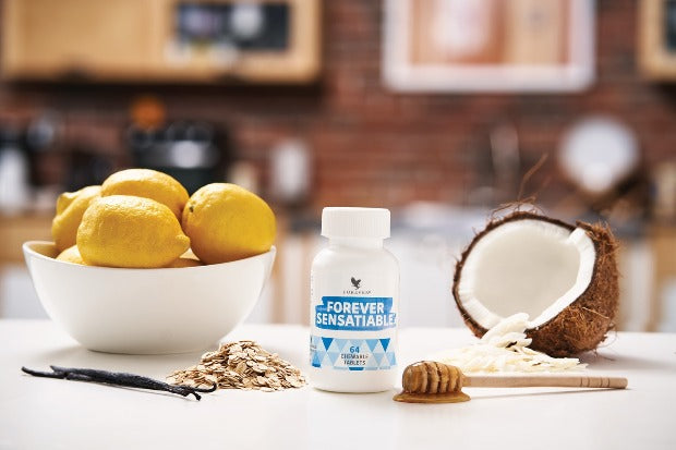 Forever Sensatiable – tablete za žvakanje sa šafranom, hromom i Aloe Verom za kontrolu apetita i smanjenje želje za slatkišima, pakovanje od 60 komada